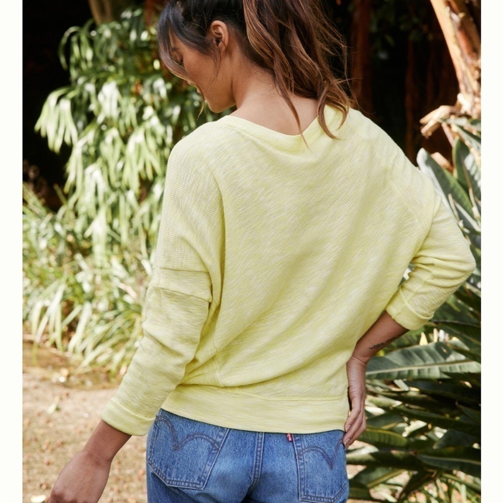 Anthropologie Damiana Slouchy Pullover Lime Size M Casual Lounge Comfy Spring - Picture 4 of 10